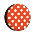 thumbnail image 1 of Fotbe Orange And White Polka Dot1 Funda de Llanta de Repuesto con Estampado, Engrosada, Ajuste Universal para Jeep, Remolque, RV, SUV, Camión-17 inch, 1 of 6