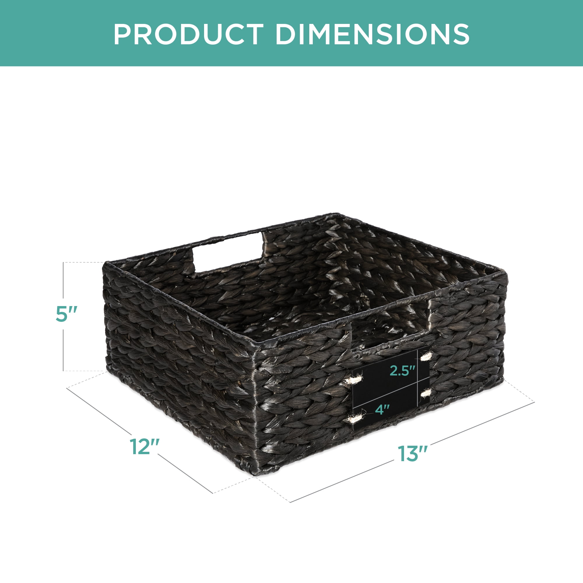 Best Choice Products Set of 4 13in Woven Water Hyacinth Pantry Baskets w/ Chalkboard Label, Chalk Marker - Black