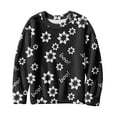 thumbnail image 3 of JGNGSHN Halloween Sweatshirt Women Long Sleeve Flannel Dropped Shoulder Pullover Top Boo Letter Sweater Spooky Season Oversize Fall Clothes, 3 of 5