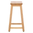 thumbnail image 3 of 24" Inch Solid Wood Saddle Bar Stool, Oak, 3 of 7