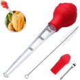 thumbnail image 1 of Turkey Basters for Cooking Stainless Steel Turkey Baster Injector Set with Silicone Suction Bulb - Includes 2 Detachable Needles and Cleaning Brush (RedRed), 1 of 7