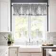 thumbnail image 3 of Winter White Elk Kitchen Curtains and Valances Set, Christmas Tree Snowflake Gray Background Rod Pocket Window Valance Window Curtain Panels for Living Room Bedroom Laundry, 27.5x24in, 3 Pieces, 3 of 7