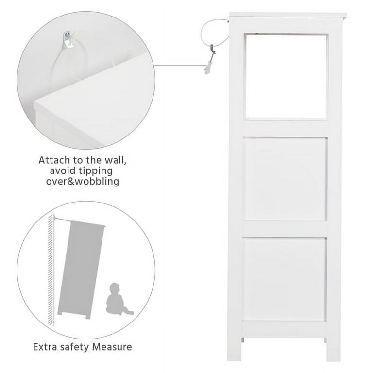 Bathroom Floor Cabinet 3-Drawer Wooden Storage Side Organizer - Bed Bath & Beyond - 30609006