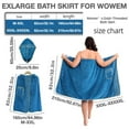 thumbnail image 4 of SEISSO Top-Tier & Premium Ultra-Thick Oversized Bath Skirt Wrap Bathrobe with Hair-care Drying Cap Super Absorbent Easy to Wear Fits All Women White XXXL-XXXXXL, 4 of 7