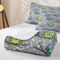thumbnail image 4 of Manfei Cartoon Owl Quilt King, Tree Branch King Coverlet Set, Gray, 3 Pieces, 1 Bedspread and 2 Pillowcases, 4 of 7