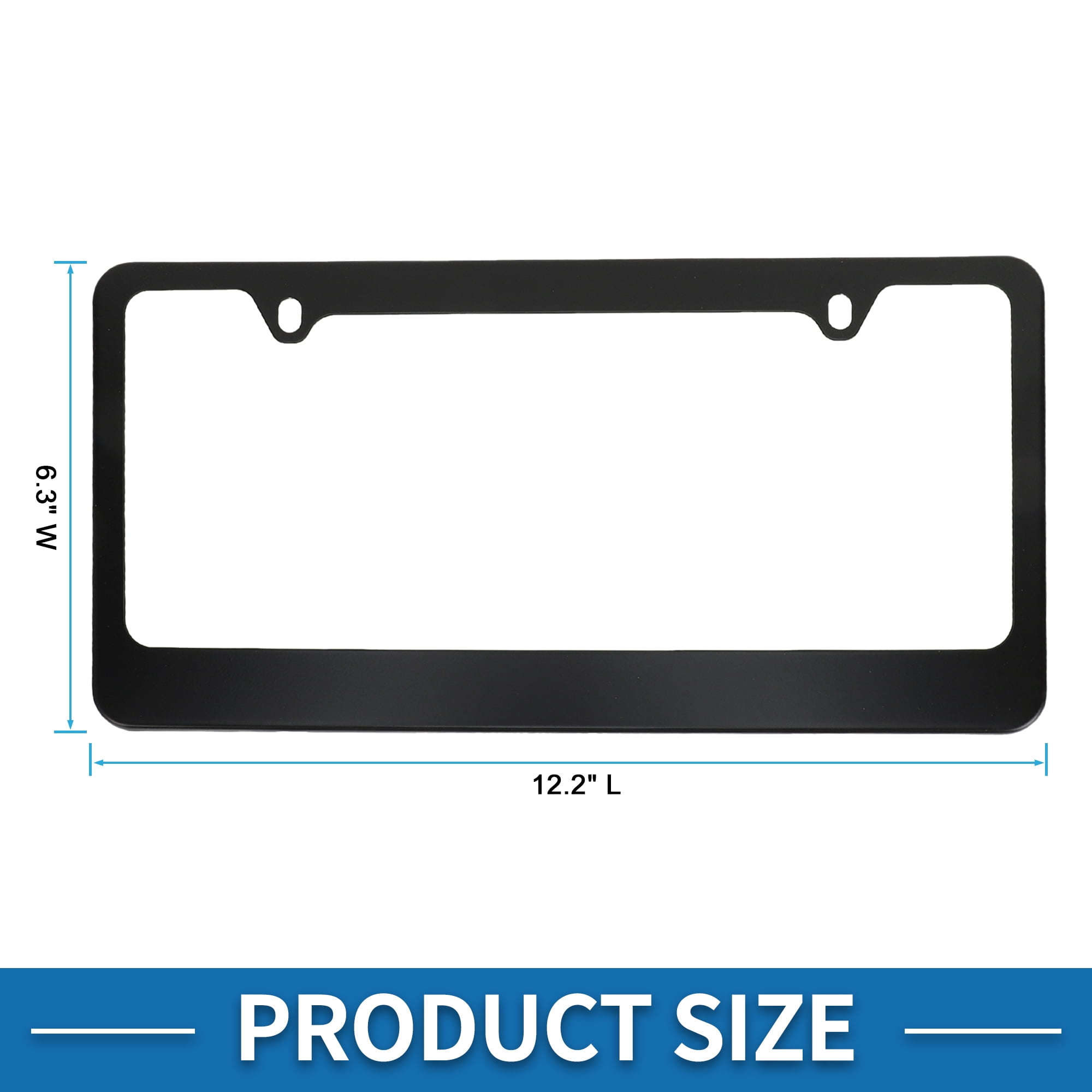 Unique Bargains Stainless Steel License Plate Holder Durable Mirror Polished Black