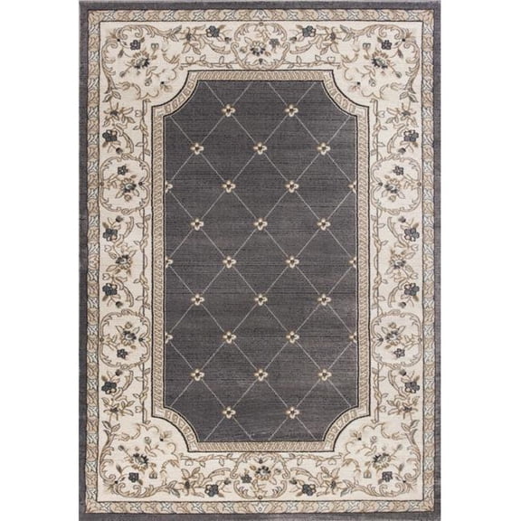 3 ft. 3 in. x 5 ft. 3 in. Polypropylene Grey & Ivory Area Rug