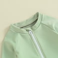 thumbnail image 5 of Bagilaanoe Toddler Baby Girl One-Piece Swimsuit Long Sleeve Zipper Rashguard Swimwear 1T 2T 3T 4T 5T 6T Kids Ruffle Bathing Suit, 5 of 8