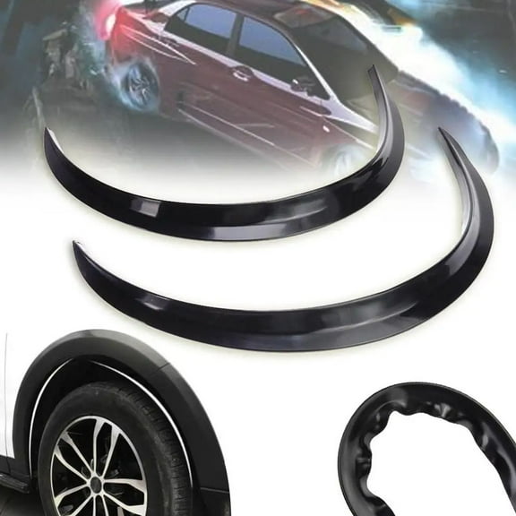 New Portable Wheel Eyebrows protector Strip Trim Fender Flare Lips Replacement Rubber 2Pcs Accessory Black Car