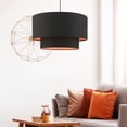 thumbnail image 3 of Livex Lighting Sentosa 20" 3-Light Modern Metal & Fabric Pendant in Black, 3 of 9