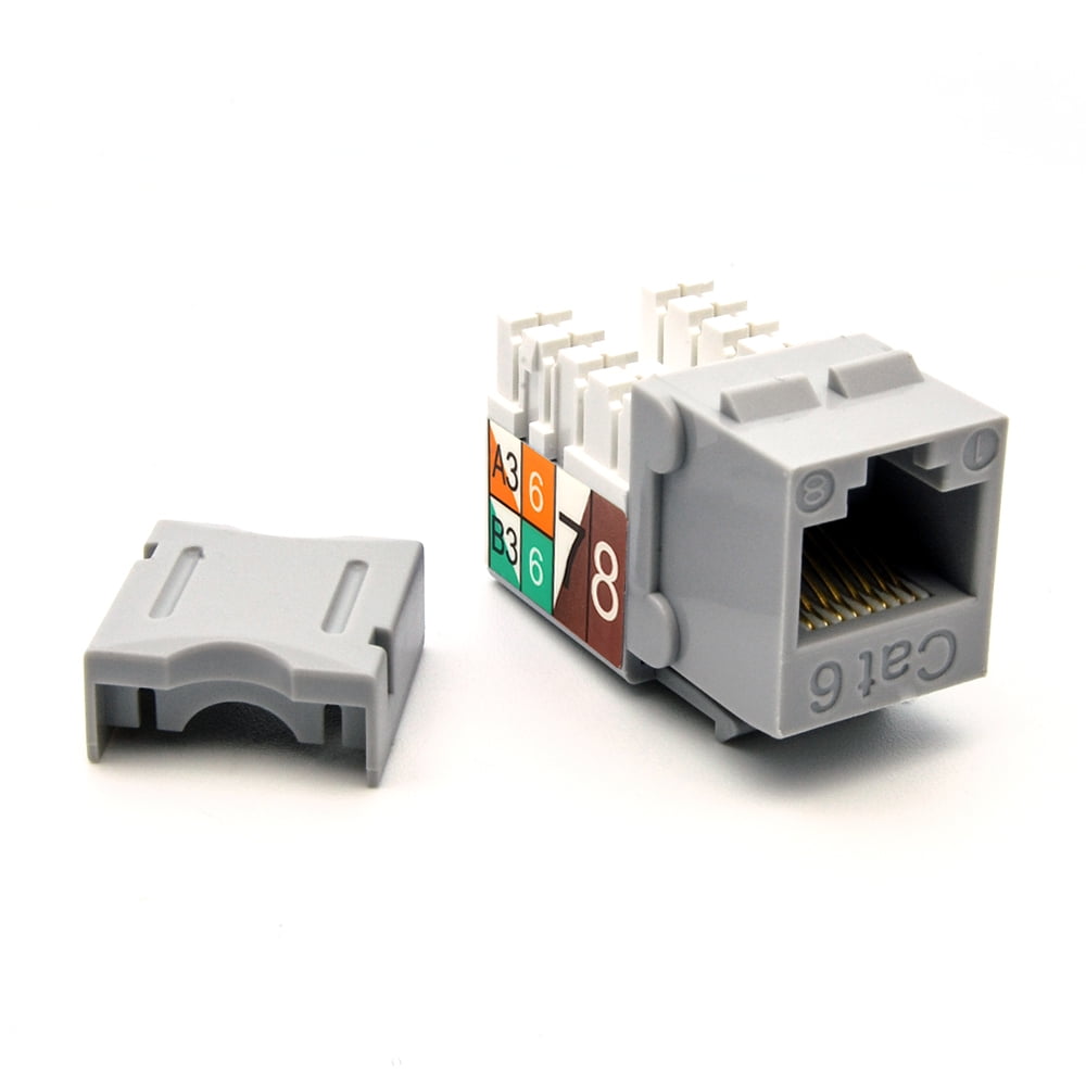 ACCL Cat.6 RJ45 110 Type Keystone Jack Gray, 3 Pack - Walmart.com