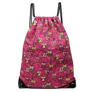 UPC 045079000407 product image for Cotton Canvas Waterproof Printed Drawstring Gym Work Backpack Rucksack (Owl P... | upcitemdb.com