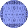 thumbnail image 1 of Ahgly Company Machine Washable Indoor Round Oriental Blue Traditional Area Rugs, 3' Round, 1 of 4