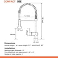 thumbnail image 5 of Kitchen Faucets Commercial Solid Brass Single Handle Single Lever Pull Down Sprayer Spring Kitchen Sink Faucet, Matte Black 9009R, 5 of 5