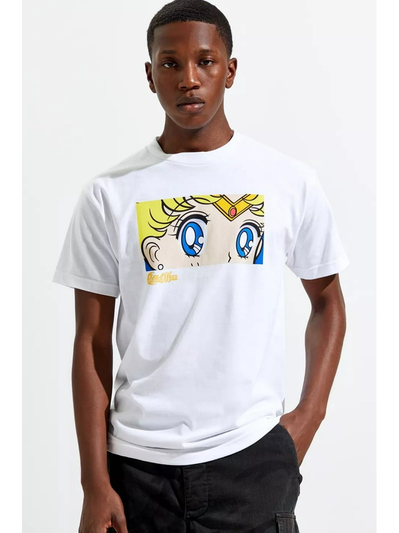 Sailor Moon Men's Graphic Tee, Her Eyes Design, White, XXX-Large