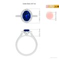 thumbnail image 6 of ANGARA Lab Grown 2 Ct Sapphire Halo Ring with Lab Diamond Accents for Women in 14K White Gold (Size-9x7mm) | September Birthstone, Anniversary, Jewelry Gift for Women | Lab-Grown Blue Sapphire Ring, 6 of 8