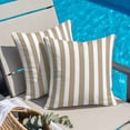 thumbnail image 6 of Pillow Covers 16x16 Inch, Beige Striped Linen Pillowcase with Invisible Zipper, Modern Farmhouse Beige White Stripes Decorative Throw Pillow Covers Cushion Case for Couch Sofa Bed Living Room, 6 of 9