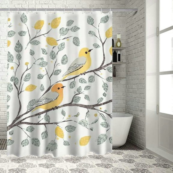 BCIIG Bird Tree Branch Foliage Chic Modern Bathroom Decor Shower Curtain 36"x72