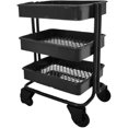 thumbnail image 5 of Carrito Almacenamiento 3 Niveles para Casa Muñecas Estantería Malla con Ruedas Metal, 5 of 5