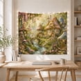 thumbnail image 5 of Glowing Mushroom Cottage Village Along a Winding Stream, Cozy Fantasy for Nature Lovers, Woodland Decor, Housewarming Gift, Tapestry Wall Hanging for Bedroom and Dorm, 5 of 7