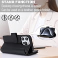 thumbnail image 3 of ChicShell Wallet Case for iPhone 14 Pro, Large Capacity Wrist Strap Card Holder Stand Zipper Pocket Case with Shoulder Strap, [RFID Blocking] PU Leather Shockproof Case Cover - Black, 3 of 10