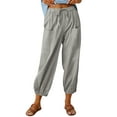 thumbnail image 3 of SLADYGLO Women High Waist Drawstring Ankle-Length Pants With Pockets, 3 of 6