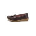 thumbnail image 3 of UKAP Womens Nurse Lightweight Slip On Flats Work Casual Moccasins Comfort Round Toe Loafers Coffee 8.5, 3 of 7