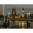 thumbnail image 2 of Frank, Assaf 24x19 Gold Ornate Wood Framed with Double Matting Museum Art Print Titled - Evening view of Golden Jubilee over River Thames with Westminster Abby, 2 of 4