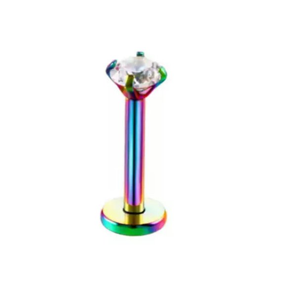 MATROOY 2Pc Surgical Steel Stud Labret Bars Tragus Helix Monroe Piercing Lip Ear Ring --multicolor-8mm