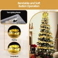 thumbnail image 4 of Gold Christmas Tree Ribbon Fairy Lights 32.8ft (2 * 16.4ft) 100 LED Indoor Ribbon String Warm Light, Flashing & Constant Modes Battery Powered Twinkle Light for Christmas Tree New Year Decorations, 4 of 5