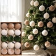 thumbnail image 6 of Christmas Tree Ornaments Velvet Balls, 15 Pack 2.4 Inch Shatterproof Neutral Hanging Ornaments for Christmas Xmas Decoration Indoor Holiday Decorations, 6 of 9