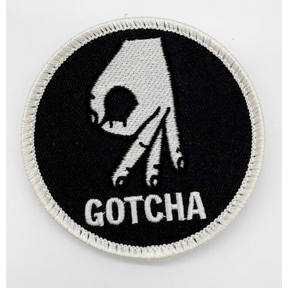 Gotcha Embroidered Patch, 3 in, Hook and Loop