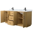 thumbnail image 2 of Elan TK 72" Light Oak Double Vanity & White Carrara Marble Top & Black Trim, 2 of 5