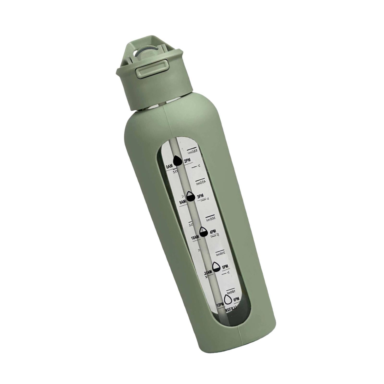Baoblaze Glass Water Bottle Large Capacity Drinking Bottle for Workout Outdoor Hiking Green