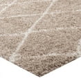thumbnail image 6 of Modway Toryn Diamond Lattice 8x10 Shag Area Rug in Beige and Ivory, 6 of 7