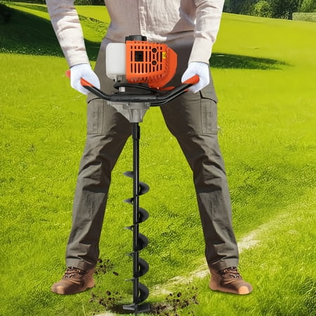 2-Stroke Petrol Earth Auger Post Hole Digger Borer 4/6/8"Bit Eextension Bar 1460W Auger Digging Drill 52cc