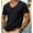 Black, variant on Slub Cotton V-Neck Tees for Men with Short Sleeves and Breathable Fabric Featuring Textured Knit for Summer Days Office Casuals Weekend Brunches Backyard Bbqs Beach Walks Army Green L