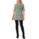 thumbnail image 2 of CAMISA DE BOTONES DE CUADROS VINTAGE PARA MUJERES INSPIRE CHIC, CON ESCOTE EN V Y MANGAS 3/4, TUNICA CASUAL DE NAVIDAD, TOP S VERDE, 2 of 6