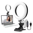 thumbnail image 2 of Operated 6inches LEDs Selfie Ring Light with Clamp USB Operated 3 Colors Temperature Changing/ 3 Levels Dimmable Brightness Adjustable& Illuminating Angle Adjustable for Laptop PC, 2 of 7
