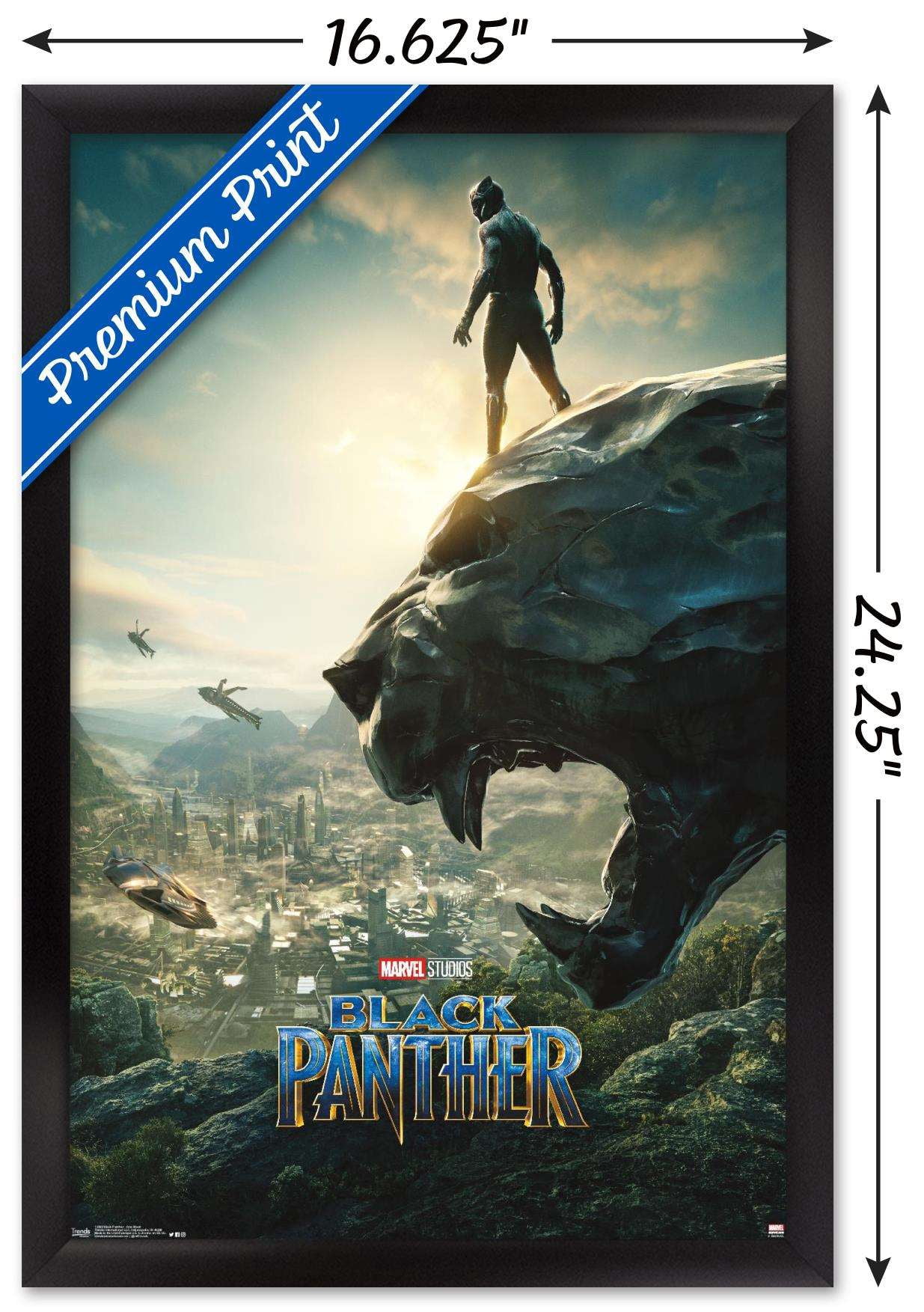 Marvel Cinematic Universe - Black Panther - Panther Monument One Sheet Wall Poster, 14.725" x 22.375", Framed