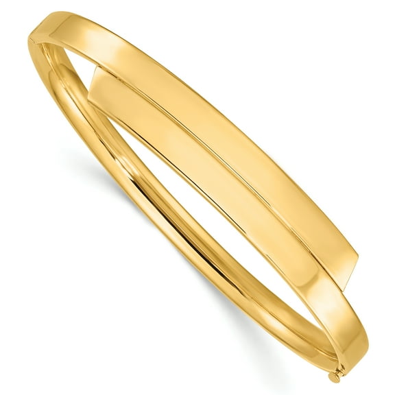 Primal Gold 14 Karat Yellow Gold 3/16 Overlap Hinged Bangle