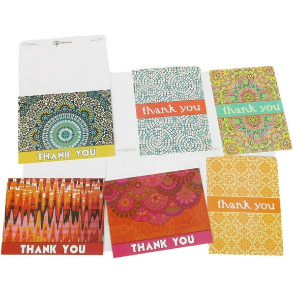 Global Inspired Thank You Cards - 36 Cards and Envelopes