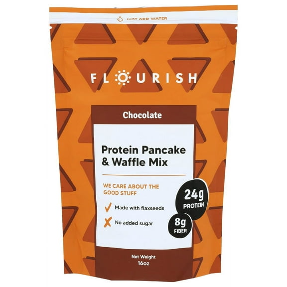 Flourish: Protein Pancake Waffle Mix Chocolate, 16 Oz