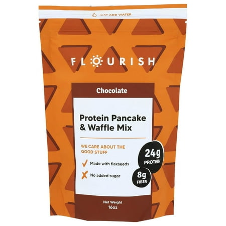 Flourish: Protein Pancake Waffle Mix Chocolate  16 Oz