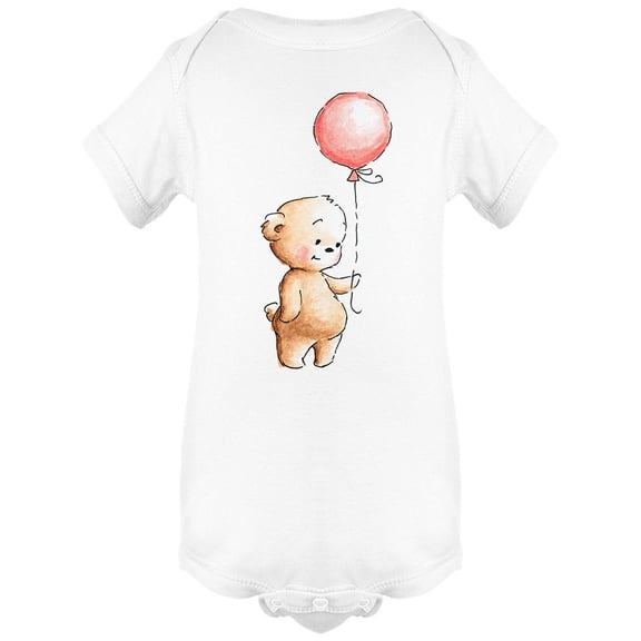 Chubby Bear With Red Balloon Bodysuit Infant -Image by Shutterstock,  6 Months