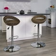 thumbnail image 2 of Wicker Rounded Back Adjustable Height Barstool with Chrome Base, 2 of 5