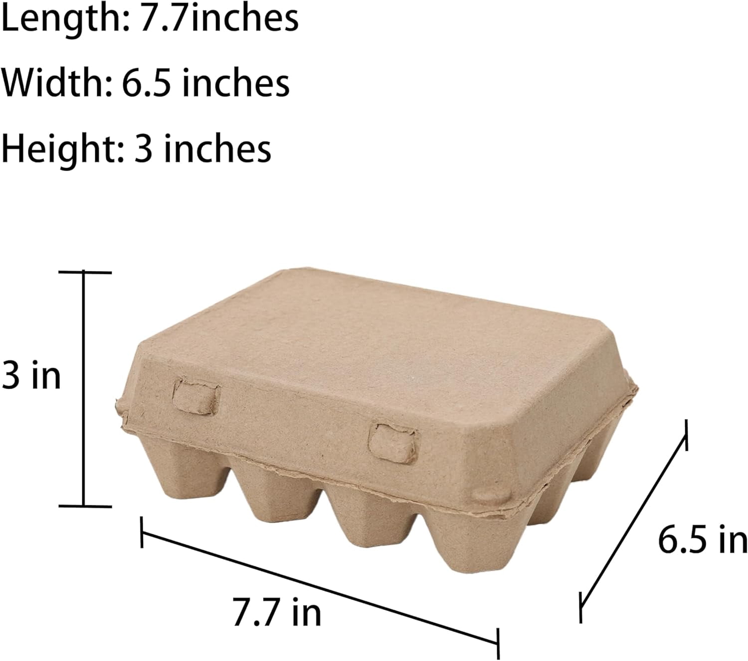 25 Pack Egg Cartons Cheap Bulk, 3x4 Style Egg Storage Containers Holder, Sturdy Natural Pulp Material Perfect for Storing Extra Eggs