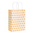 thumbnail image 2 of Bolsas de regalo de papel kraft con asas, juego de 25, ecológicas y reciclables, con punta de onda amarilla, 2 of 8