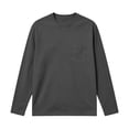 thumbnail image 6 of Hngshg T-Shirts for Men Comfort Long Sleeve Pocket Lounge Tops Casual Solid Color Crew Neck Pullover Tee Shirts, 6 of 7