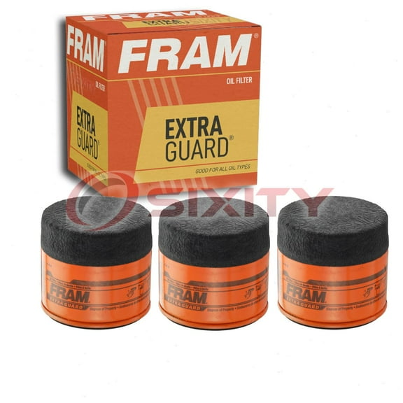 3 pc FRAM PH6607 Extra Guard Engine Oil Filters for 1699830 51461 BW5141 WC21 WF2096 Oil Change Lubricant Filters